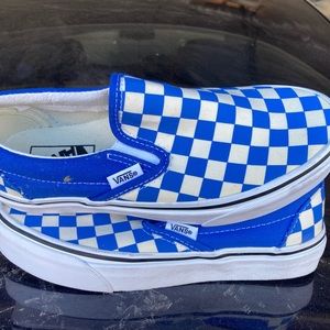 Vans Classic Slip-On - Blue /White Checkerboard Checker Check -Men 5/Women 6.5